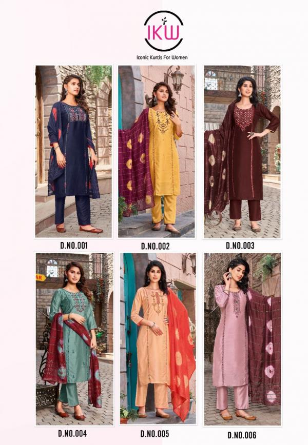 Ikw Wow Vol 4 Viscose Chanderi Designer Readymade Suit